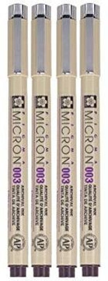 SAKURA PIGMA MICRON BLACK OPEN STOCK 003 Fineliner Pen(Pack of 4, Ink Color - Black)