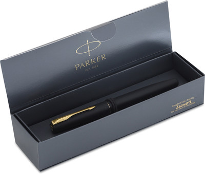 PARKER Frontier Matte Black, Gold Trim Fountain Pen(Ink Color - Blue)