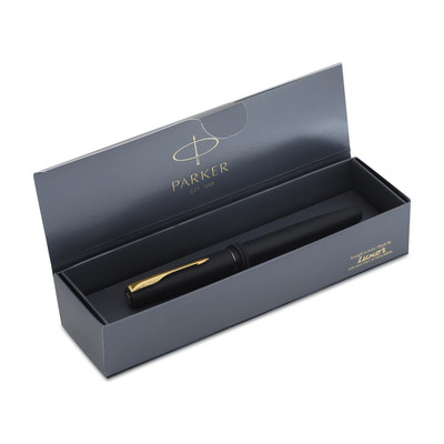 PARKER Frontier Matte Black, Gold Trim Fountain Pen(Ink Color - Blue)