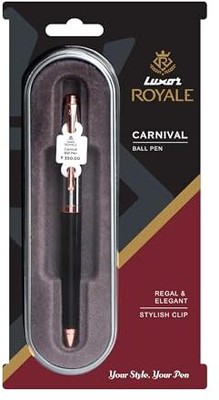 LUXOR Royale Carnival Black Body Gold Trim Ball Pen(Ink Color - Blue)