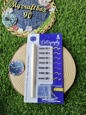 devam gift 1 CALLIGRAPHY PEN BODY AND 7 NIBS OR INK CARTRIDGES Calligraphy(Pack of 8, Ink Color - BLACK,BLUE,OR COLOURED)
