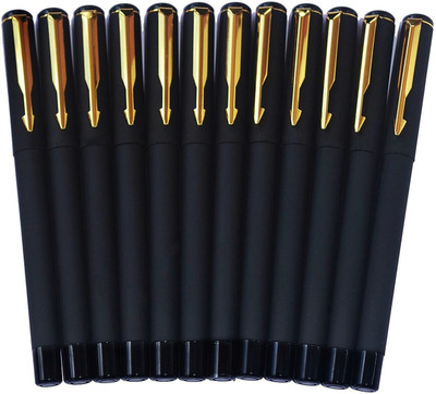 Craftacious Luoshi 1.0mm Blue Gel Pens for smooth writing and Premium looking Matte Body Gel Pen(Pack of 12, Ink Color - Blue)