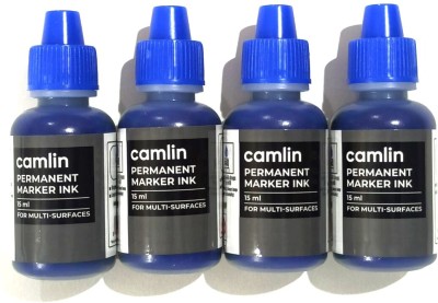 KOKUYO Camlin Kokuyo Blue Permanant Marker Ink Marker Ink(Pack of 4, Ink Color - Blue)