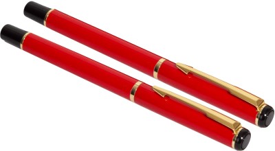 auteur 801 Set Of 2 Executive Red Color, Metal Body, Premium Roller Ball Pen(Black)