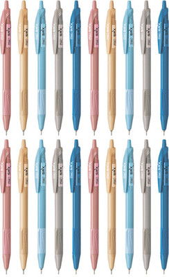 FLAIR Srx 0.7mm Retractable Ball Pen Combo Pack| 10 Pcs Blue ink & 10 Pcs Black Ink Ball Pen(Pack of 20, Ink Color - Multicolor)