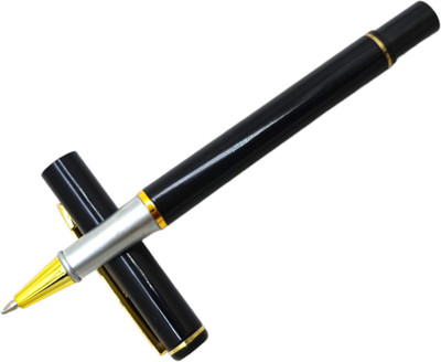 JINHAO 801 Executive Black Color Metal Body Gift Pen With Gold Plated Clip Roller Ball Pen(Ink Color - Blue)