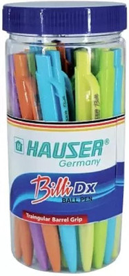 HAUSER Billi Dx 25 Pcs Jar Set, Light Weight, Smooth Writing Ball Pen(Pack of 2, Ink Color - Blue)