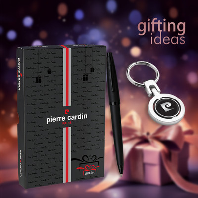 PIERRE CARDIN Carbide Ball Pen with Key chain Pen Gift Set(Pack of 2, Ink Color - Blue)