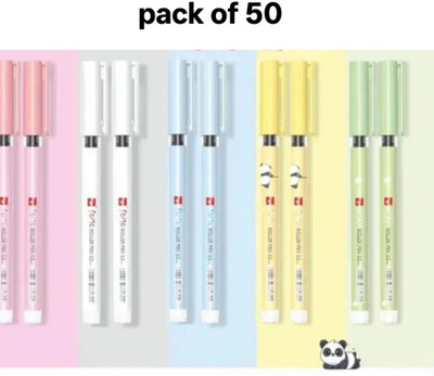 ANX Na Roller Ball Pen(Pack of 50, Ink Color - Blue)