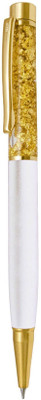 UJJi Matte Finish Zari Gold White Colour Body Ball Pen(Ink Color - Blue )