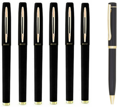 petaluma 6 Baoke Black Gel Pen 1.0mm+FREE Roller Ball Blue Pen Elegant Gold&Black Finish Gel Pen(Pack of 7, Ink Color - Black, Blue) petaluma 6 Baoke Black Gel Pen 1.0mm+FREE Roller Ball Blue Pen Elegant Gold&Black Finish Gel Pen(Pack of 7, Ink Color - Black, Blue)