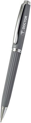 UJJi Doctor Logo with Lining Pattern Design Grey Colour with Chrome Plated Clip Ball Pen(Ink Color - Blue )