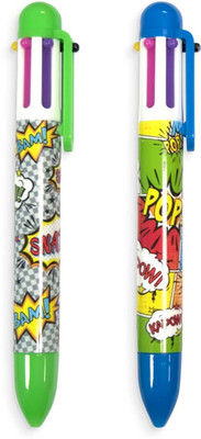 ILT 10 in One Colour Ballpoint Pen with Favorite Cartoon Character 0.7 Ball Pen(Pack of 2, Ink Color - ALL)