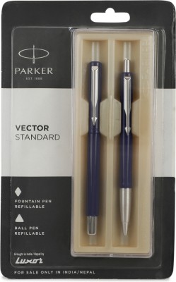 PARKER vector standard fountain pen + ball pen Pen Gift Set(Pack of 2, Blue)
