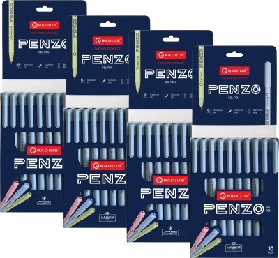 Radius Penzo Gel Pen(Pack of 40, Ink Color - Blue)