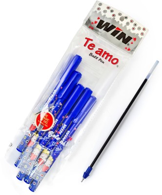 Win Te amo 30 Blue Pens & 10 Refills | 0.7 mm Tip | Smooth Writing | Stationery Ball Pen(Pack of 30, Ink Color - Blue)