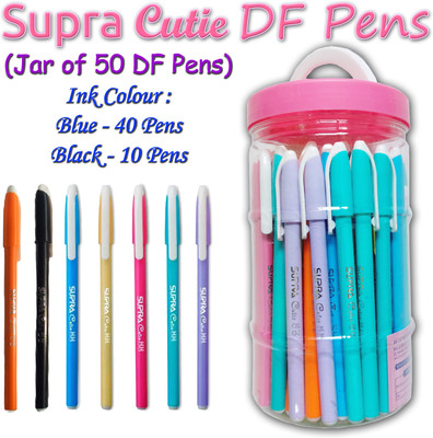 Supra Direct Filling Ball Pen(Pack of 50, Ink Color - Blue, Black)
