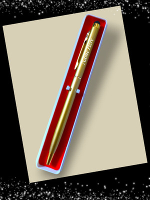 mizi Ultra Slim Gold Plated Personalized Pen Ball Pen(Ink Color - Blue)