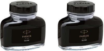 PARKER Quink Ink Bottle 57ml – Black Ink Bottle(Pack of 2, Ink Color - Black)