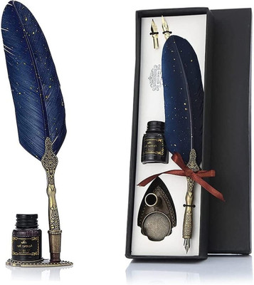 AQUABUCKET Calligraphy Dip Fountain Pen(Ink Color - Blue)