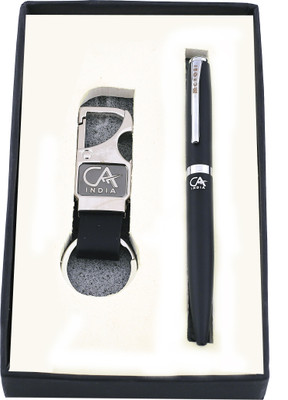 K K CROSI CA Logo Pen and Keychain Combo with Name Written on it Ball Pen(Ink Color - Blue)