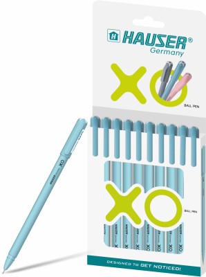 HAUSER XO Ball Point Pen Pack of 10 -Blue Ball Pen(Pack of 10, Ink Color - Blue)