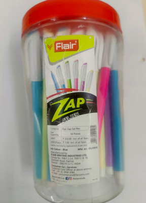FLAIR FLAIR ZAP Gel Pen(Pack of 100, Ink Color - Blue)