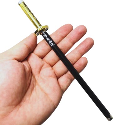 Kidskaari Demon Slayer Samurai Sword Pen| Anime Signature Katana- Yoriichi | Metal 8 inch| Gel Pen(Ink Color - Black)