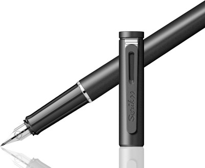 Scrikss Medium Nib Fountain Ink Pen | Compatible with Both Cartridge & Coverters | Punto Fountain Pen(Ink Color - Blue)