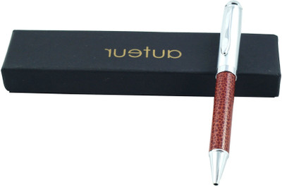 auteur Zen Brown Color - Metal Body, Silver Trims, and Diamond on Top Ball Pen(Ink Color - Blue)