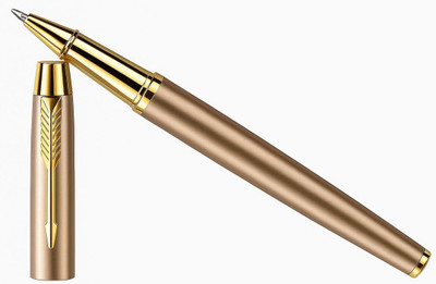 Oculus 6004 Designer Light Golden Metal Roller Ball Pen(Ink Color - Blue)