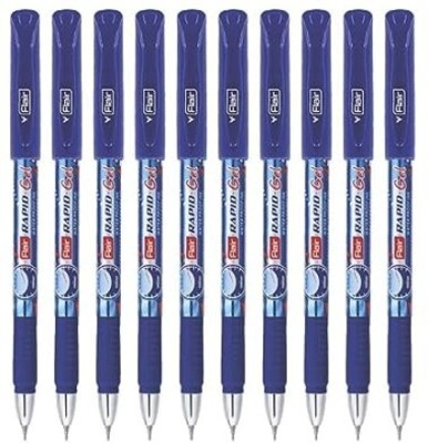 FLAIR 0.5 mm Super Smooth Rapid 10 Pcs Gel Pen(Pack of 5, Ink Color - Blue)