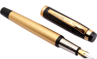 Ledos Comet Golden & Black Metal Body Dual Tone Medium Nib Fountain Pen(Ink Color - converter system)