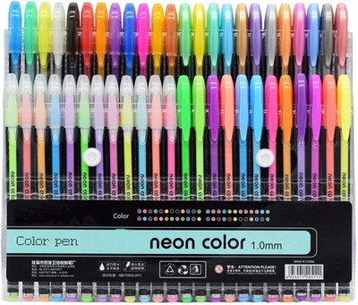 Shivom 48Pc Gel Pens set Color gel pen,Glitter Metallic Neon pens Set Sketching Paint Gel Pen(Pack of 48, Ink Color - Multicolor)