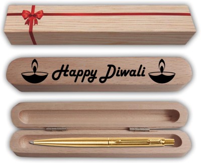 PARKER Classic Gold Ball Pen with Diwali Gift Box and Bag Pen Gift Set(Ink Color - Blue)