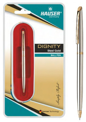 HAUSER Dignity Steel Gold Ball Pen(Ink Color - Blue)