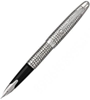 PILOT Silvern Ishidatamu with Silver Trim – 18Kt Gold Rhodium-Plated Fine Nib Fountain Pen(Ink Color - Black)
