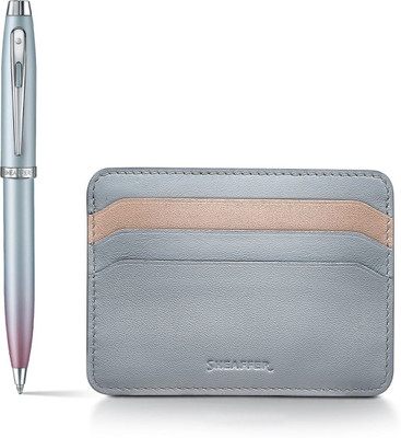 SHEAFFER Expressions 100 9376 Blue and Pink Pearlised Ball Pen and Credit Card Holder Pen Gift Set(Pack of 2, Ink Color - Black)