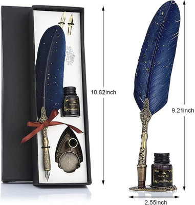 AQUABUCKET 1 x Feather Fountain Pen Fountain Pen(Ink Color - Blue)