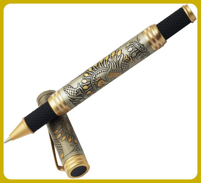 parmarth enterprises Mayura Heavy Signature Metal Body, Antique Finish , Peacock Engraved ,Fine Point Ball Pen