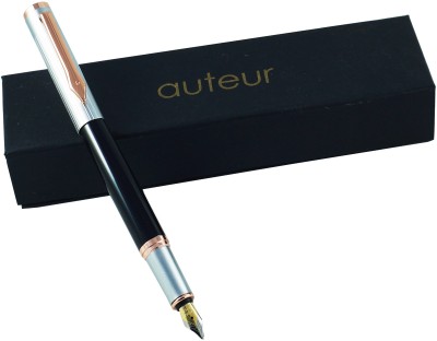 auteur Premium 950 Luxury Black Color , Magnetic Cap, Metal Body, and Rose Gold Clip Fountain Pen(Blue)