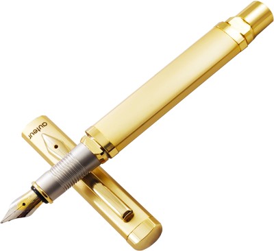 auteur 999 Triangular Shape 24 CT Gold Plated Luxury Medium Nib Executive Designer Fountain Pen