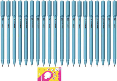 HAUSER XO Ball Pen Box Pack | Tip Size 0.6 mm With Glue Drops Ball Pen(Pack of 20, Ink Color - Blue)