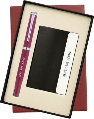 K K CROSI Name Written 2in1 Combo for Gifting Card Holder and Metal Pen Gift Set Pen Gift Set(Ink Color - Blue)