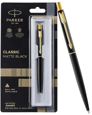 PARKER Classic Matte Black, Gold Trim Ball Pen(Ink Color - Blue)