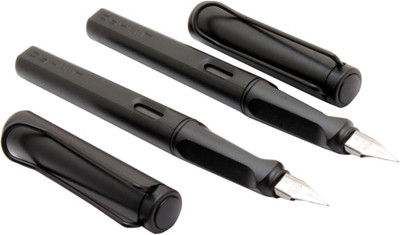 Ledos Set Of 2 Charcoal Black Fine Nib Fountain Pen(Pack of 2, Ink Color - CONVERTER SYSTEM)
