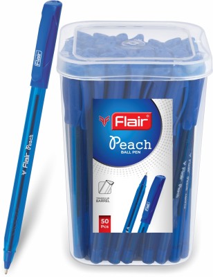 FLAIR Flair Peach Ball Pen Pack of 50 Ball Pen(Pack of 50, Ink Color - Blue)