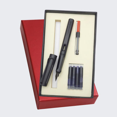 UJJi Plastic Body Fountain Pen with 1 Ink Conveter and 4 Blue Ink Cartridges Fountain Pen(Ink Color - Blue )
