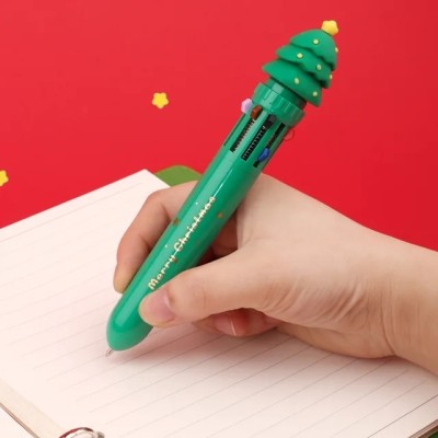 HARDSOSH 10 in 1 Color Ball Pen Set-Merry Christmas Ball Pens Kawaii Pens, Japanese Pens Gel Pen(Blue)