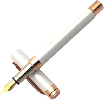 auteur Timeless Elegance in Pearl White , Brass Construction | Rose Gold Accents Fountain Pen
